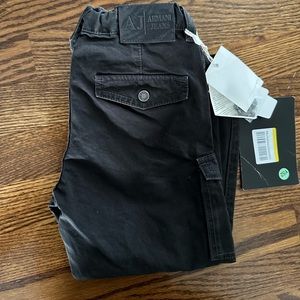 Giorgio Armani Jeans black cargo pants size 4t Brand New with Tags